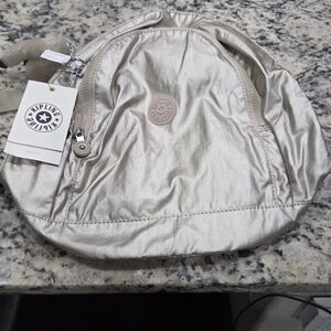 Kipling Metallic Cream Crossbody Bag